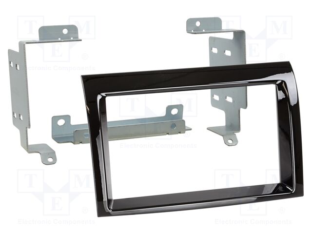 Radio frame; Citroën,Fiat,Opel,Peugeot; 2 DIN; black gloss