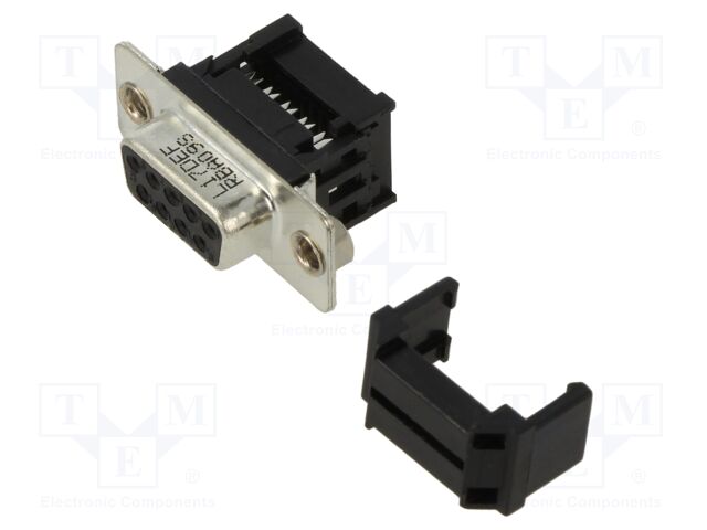 D-Sub; PIN: 9; female; IDC; for ribbon cable; M3; gold flash; 250V