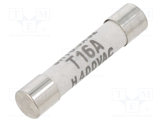 Fuse: fuse; time-lag; 16A; 400VAC; 400VDC; ceramic,cylindrical