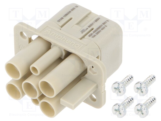 Connector: HDC; module; female; C146,heavy|mate Q; 6+PE; 400V