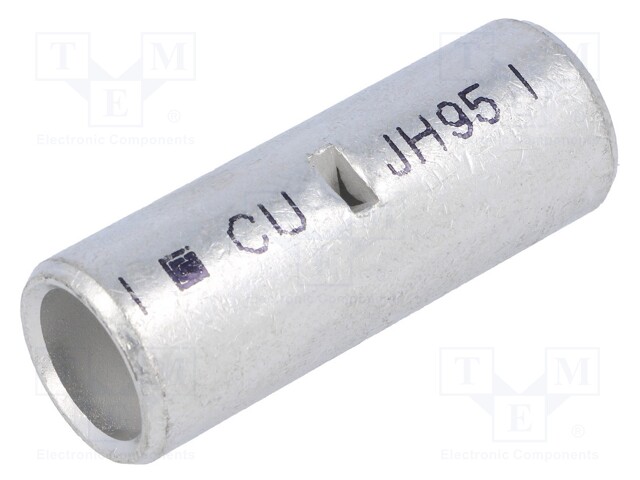 Butt splice; copper; 95mm2; tinned