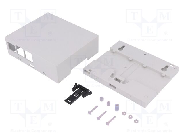 Enclosure: for computer; Raspberry Pi 3 B; ABS; grey; X: 106.2mm