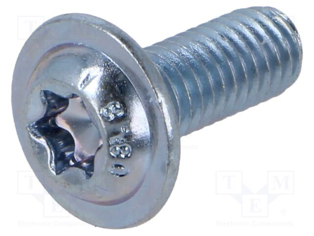 Screw; with flange; M6x16; 1; Head: button; Torx®; TX30; steel; zinc