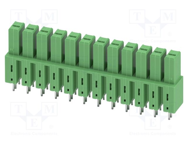 PCB headers, nominal cross section: 6 mm?, color: green, nom