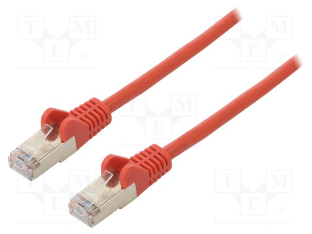 Patch cord; SF/UTP; 5e; stranded; CCA; PVC; red; 2m; 26AWG