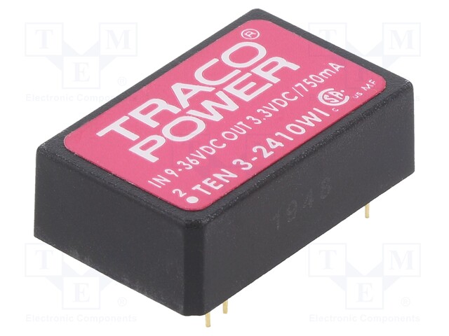 Converter: DC/DC; 3W; Uin: 9÷36V; 3.3VDC; Iout: 750mA; DIP24; 12g