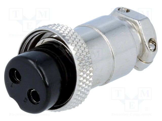 Plug; microphone; female; PIN: 2; for cable; straight; 6mm