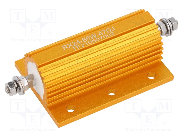 Resistor: wire-wound; with heatsink; 47Ω; 85W; ±5%; 50ppm/°C