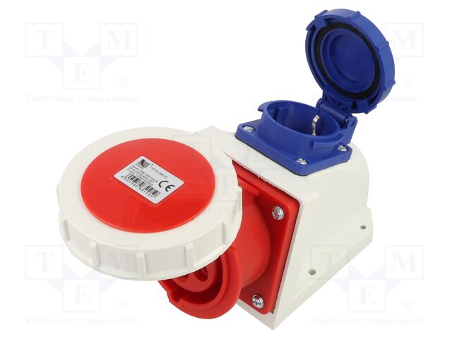 Connector: AC supply 3-phase; socket; female; 16A; 400VAC; IP67
