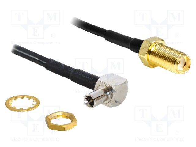 Cable; 170mm; SMA female,TS-9 male; black; angled; Øcable: 2.8mm