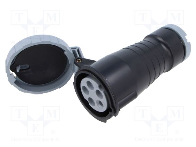 Connector: AC supply 3-phase; plug; female; straight; for cable