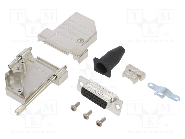 D-Sub HD; PIN: 26; female; shielded,with strain relief; soldering