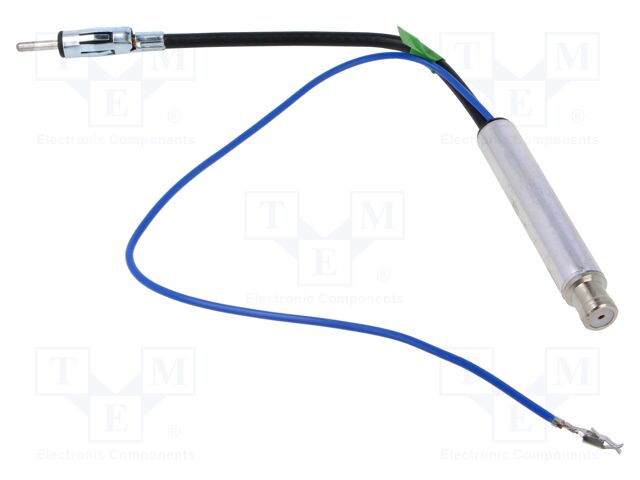 Cable; DIN plug,ISO socket; black; straight; 0.25m; 12VDC