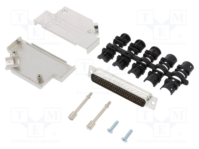 D-Sub HD; PIN: 62; male; shielded; angled 45°; soldering; for cable