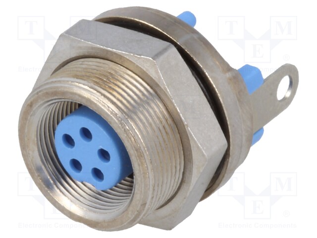 Connector: circular; socket; female; PIN: 5; gold-plated; 3A; IP65