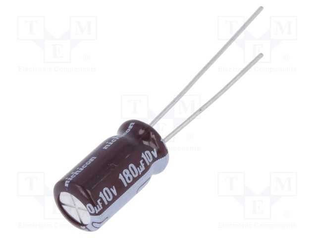 Capacitor: electrolytic; low impedance; THT; 180uF; 10VDC; ±20%