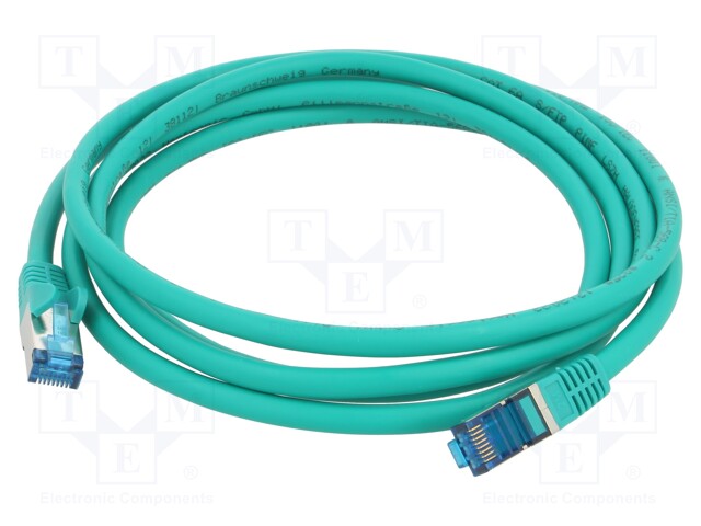 Patch cord; S/FTP; 6a; stranded; Cu; LSZH; green; 2m; halogen free