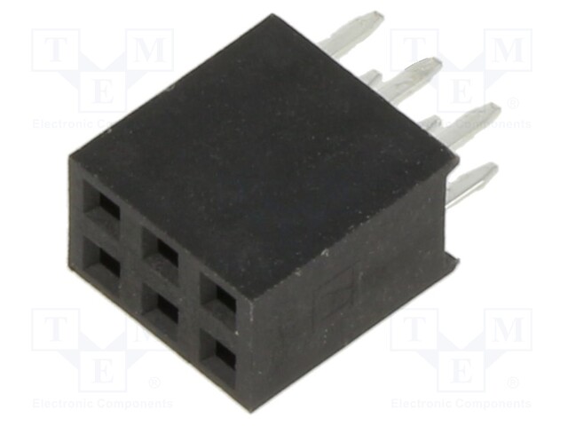 PCB Receptacle, Board-to-Board, 2.54 mm, 2 Rows, 6 Contacts, Through Hole Mount, M20 Series