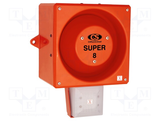 Signaller: lighting-sound; 230VAC; siren,flashing light; LED