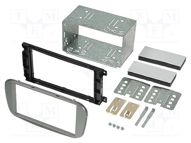 Radio mounting frame; Ford; 2 DIN; silver