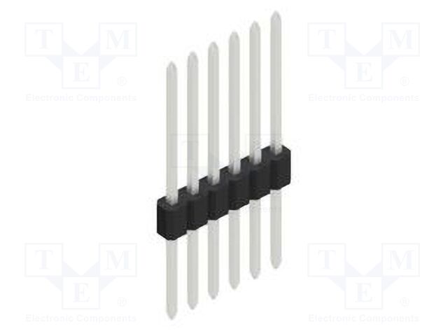 Connector: pin strips; pin header; male; PIN: 6; 1.27mm; THT; 1x6