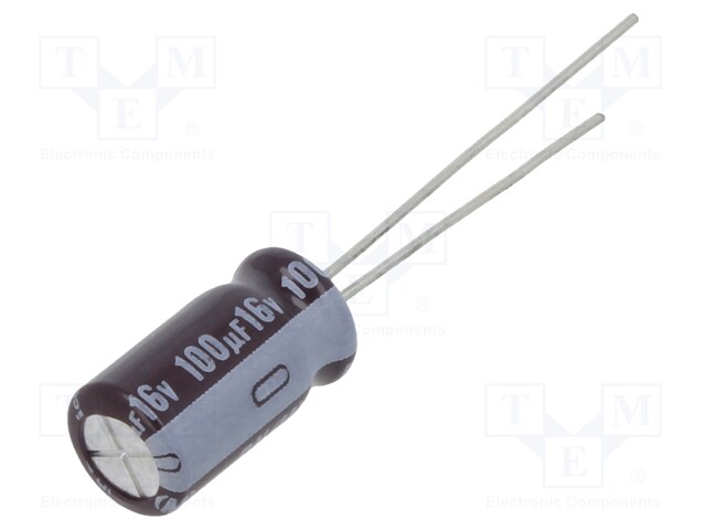 Capacitor: electrolytic; low impedance; THT; 100uF; 16VDC; ±20%