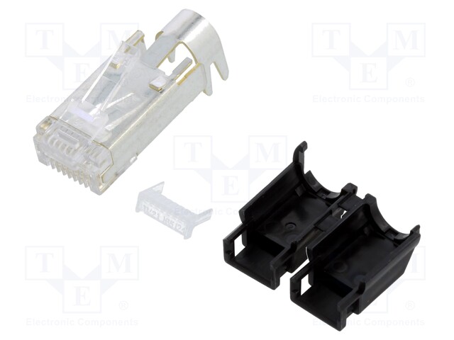 Plug; RJ45; PIN: 8; Cat: 5e; gold-plated; Layout: 8p8c; 6.6mm; IDC