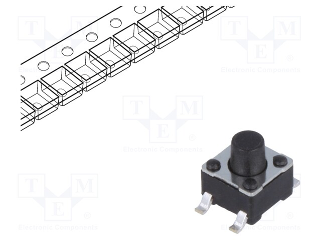 Microswitch TACT; 0.05A/12VDC; soldered; 1.8N; 4.5x4.5mm; 5mm