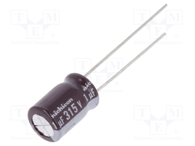 Capacitor: electrolytic; low impedance; THT; 1uF; 315VDC; ±20%