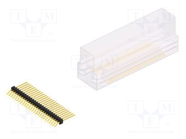 Connector: pin strips; pin header; male; PIN: 26; 1.27mm; SMT; 1x26