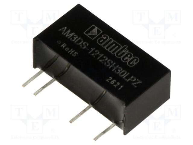 Converter: DC/DC; 3W; Uin: 12VDC; Uout: 12VDC; Iout: 250mA; SIP7