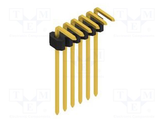 Connector: pin strips; pin header; male; PIN: 6; 1.27mm; THT; 1x6