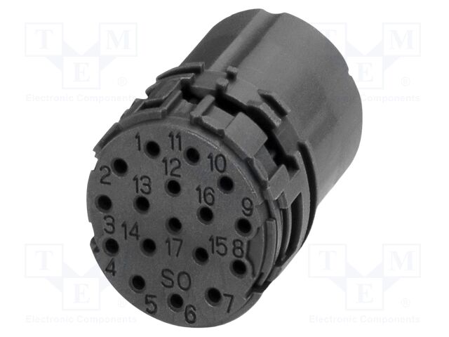 Connector: M23; contact insert; PIN: 17; crimped; M23 PRO; 8A; 125V