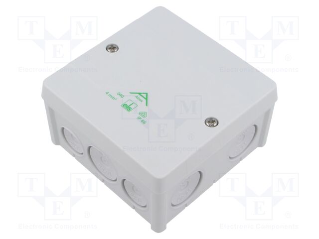 Enclosure: junction box; X: 102mm; Y: 102mm; Z: 57mm; IP66; grey; ABOX