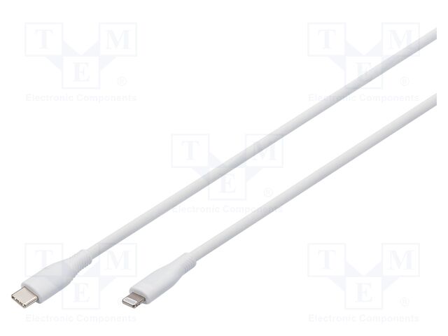 Cable; USB 2.0; Apple Lightning plug,USB C plug; nickel plated