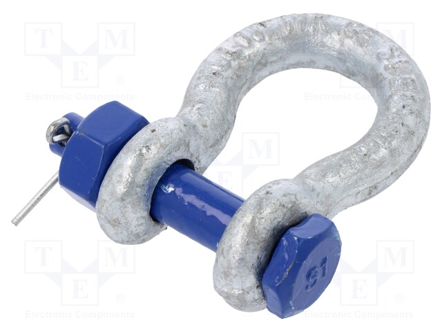 Dee shackle; steel; for rope; zinc; Size: 10mm,3/8"