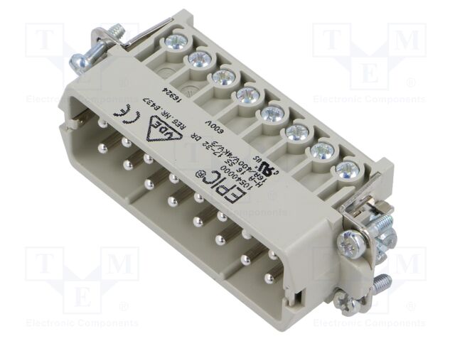 Connector: HDC; contact insert; male; EPIC H-A; PIN: 16; 16+PE; 16A