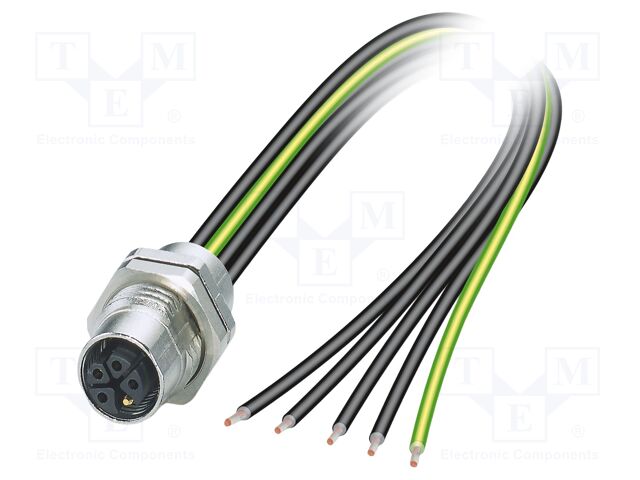 Connector: M12; socket; PIN: 5; female; 690V; straight; IP65; cables