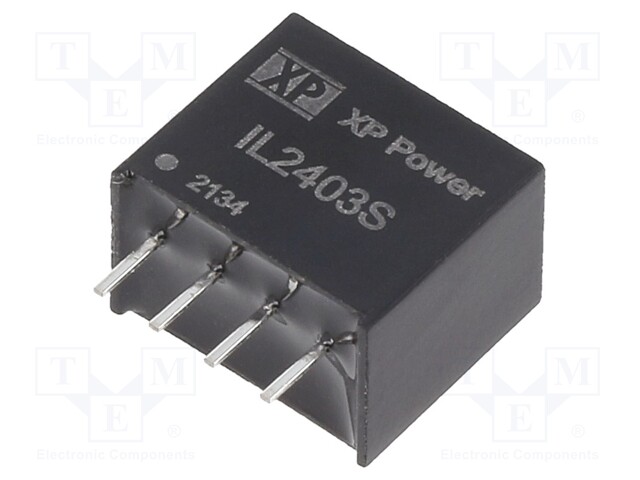 Isolated Board Mount DC/DC Converter, ITE, 1 Output, 2 W, 3.3 V, 400 mA