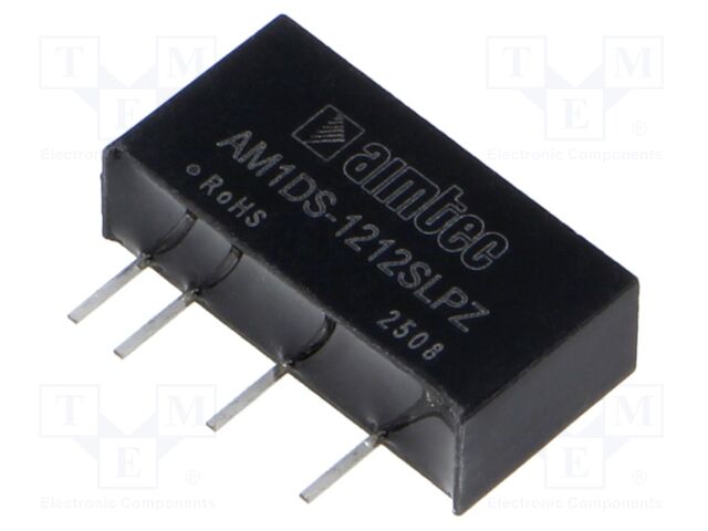 Converter: DC/DC; 1W; Uin: 10.8÷13.2V; Uout: 12VDC; Iout: 84mA; SIP7