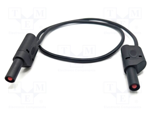 Test lead; 32A; banana plug 4mm,both sides; Urated: 1kV; black