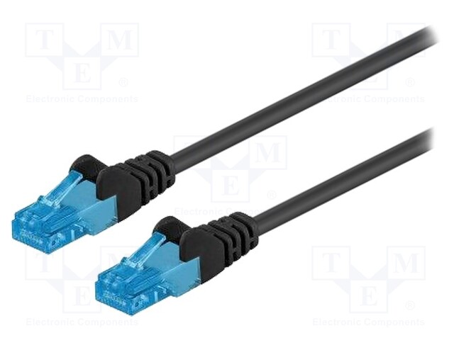 Patch cord; U/UTP; 6a; stranded; Cu; LSZH; black; Len: 10m; 26AWG