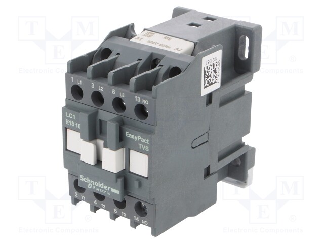 Contactor: 3-pole; NO x3; Auxiliary contacts: NO; 220VAC; 18A; DIN