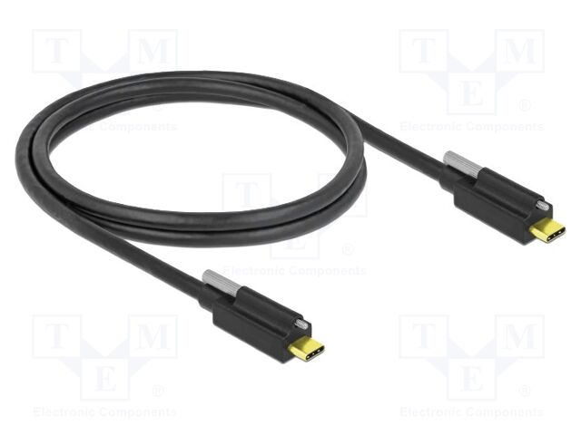 Cable; USB C plug,both sides; 1m; black; 24AWG,30AWG; 10Gbps