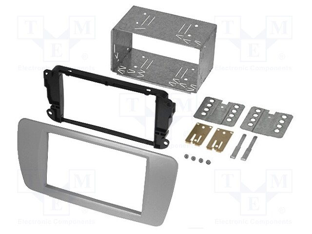Radio mounting frame; Seat; 2 DIN; grey conamera (AS2)