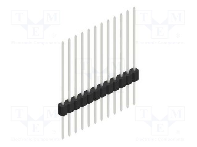 Connector: pin strips; pin header; male; PIN: 12; 1.27mm; THT; 1x12