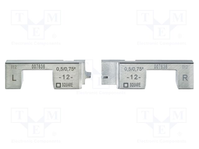 Crimping jaws; 0.5÷0.75mm2; Application: ferrule; square; 12mm