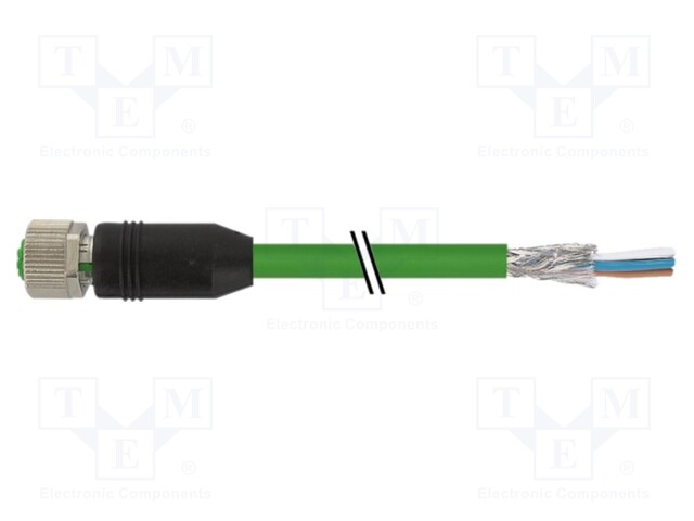 Connection lead; female; IP67; 50VAC; 50VDC; 0.5A; 7.5m; PIN: 8; plug