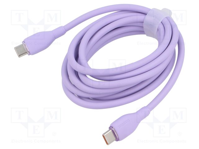 Cable; High Speed,USB 2.0; USB C plug,both sides; 2m; violet