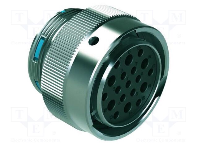 Connector: circular; plug; female; 250V; PIN: 19; IP67; straight